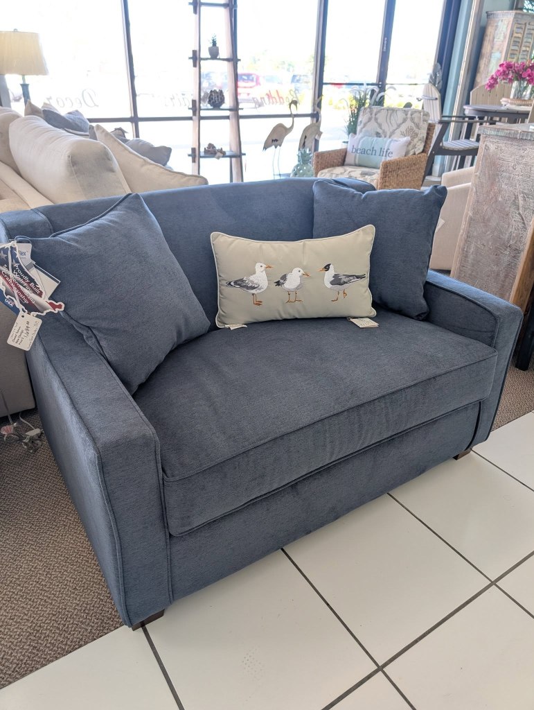 Chair and a Half with a Memory Twin Sleeper!!!😍 The fabric is so soft! 🩵