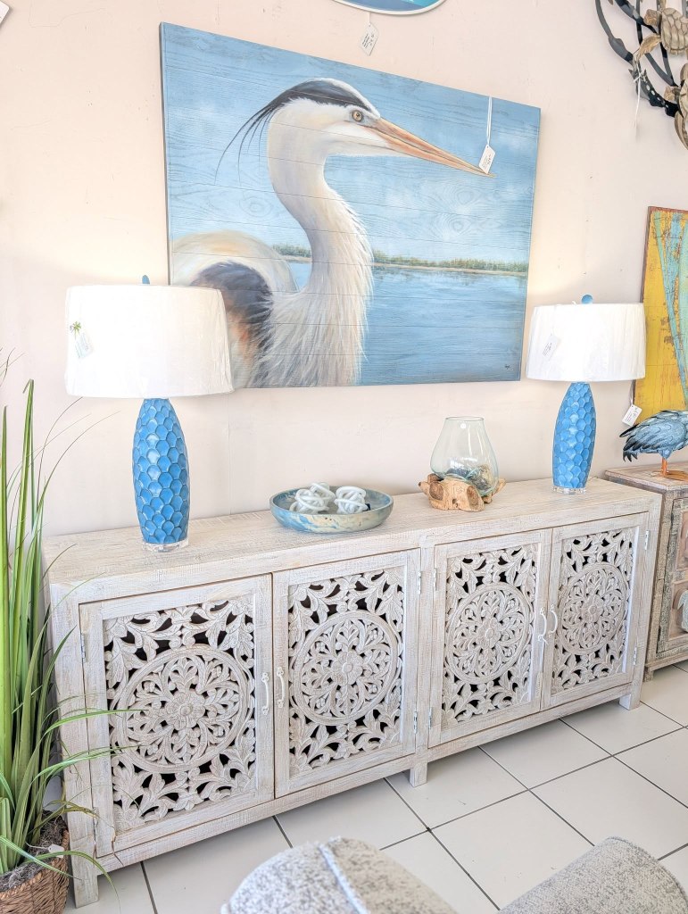 Beautiful Solid Wood Carved Console! 😍